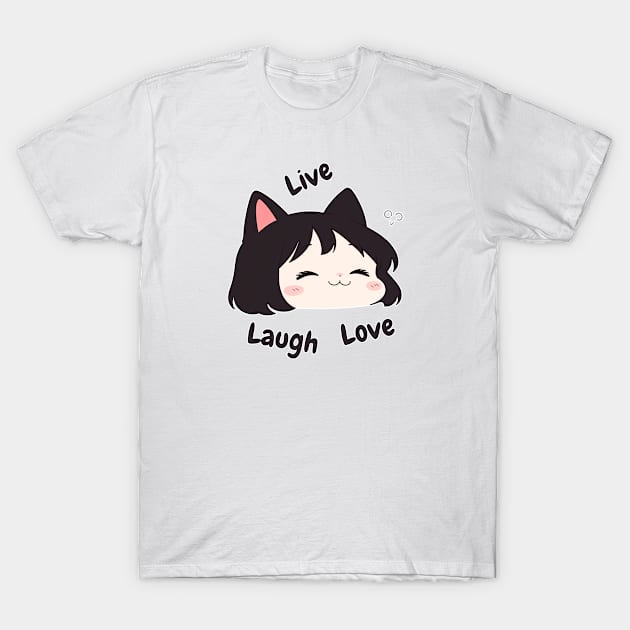 Live Laugh Love Cat Style T-Shirt by nozencraft